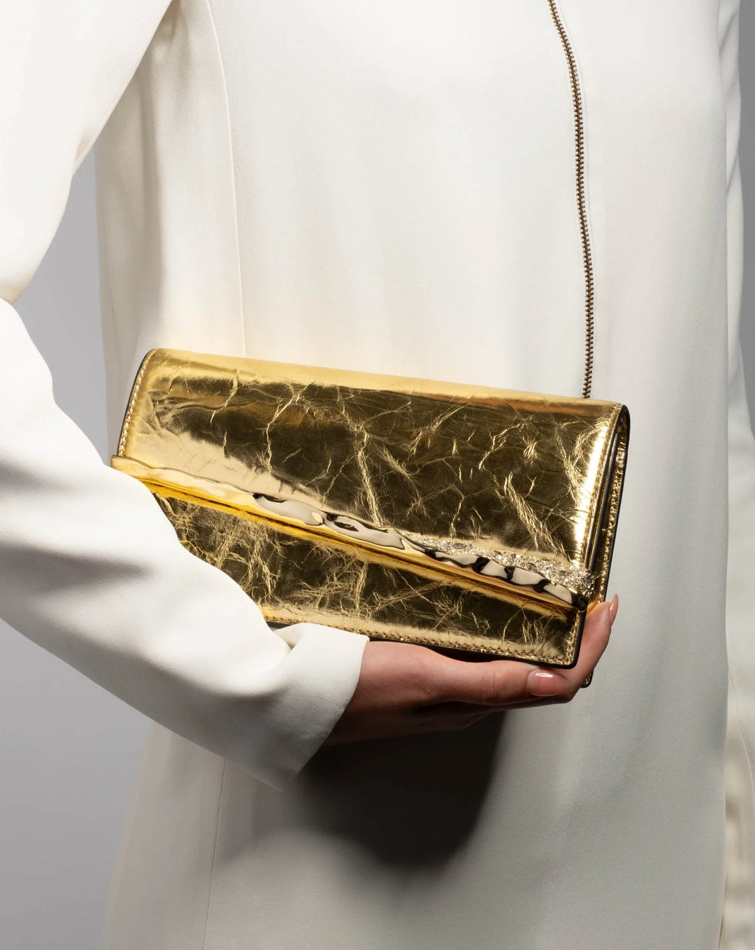 Alexis Bittar Gold Angular Convertible Clutch Bag available at Barbara Katz