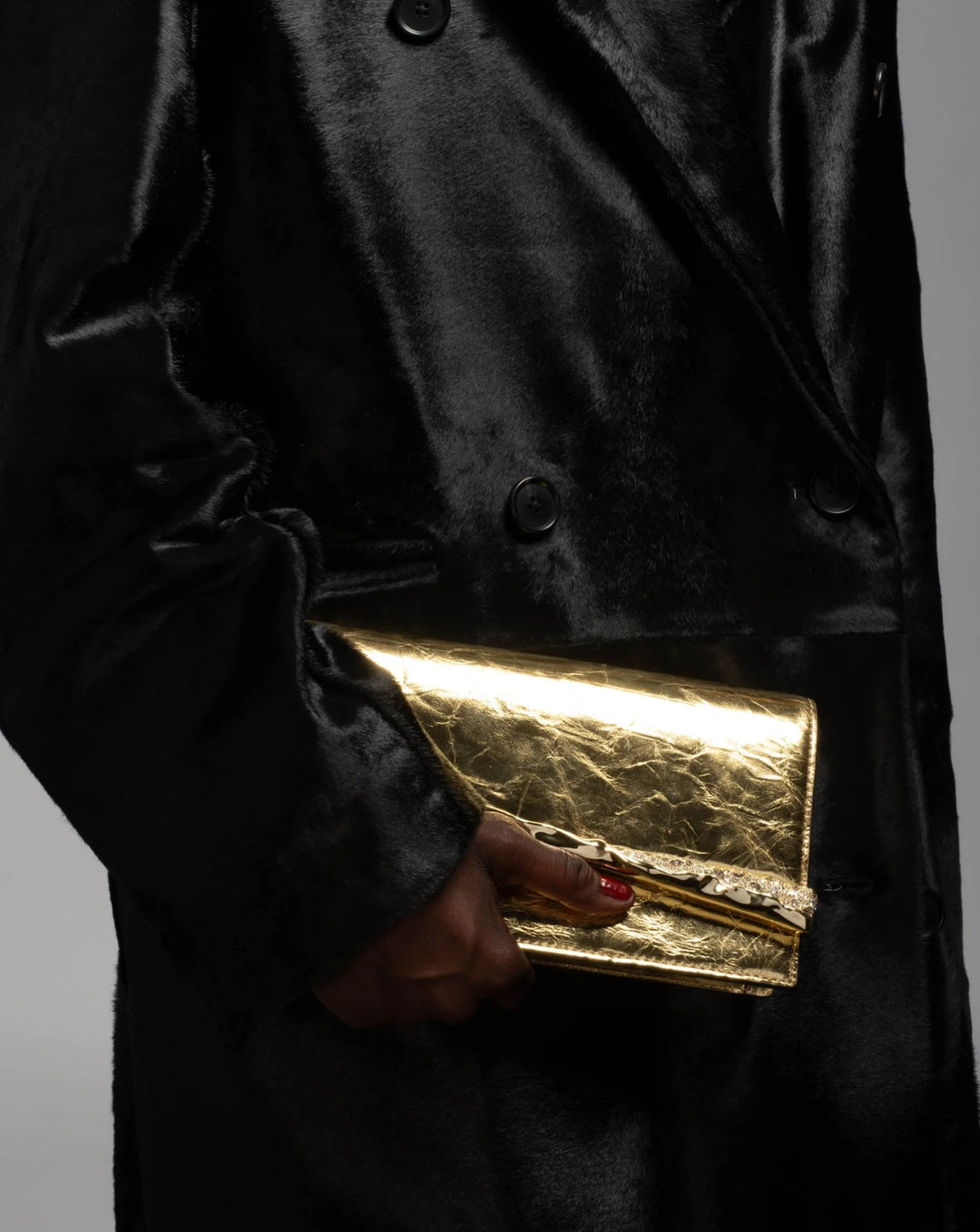 Alexis Bittar Gold Angular Convertible Crossbody Bag available at Barbara Katz