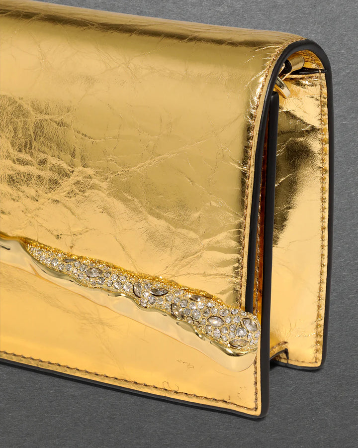 Alexis Bittar Gold Angular Convertible Crossbody Bag available at Barbara Katz