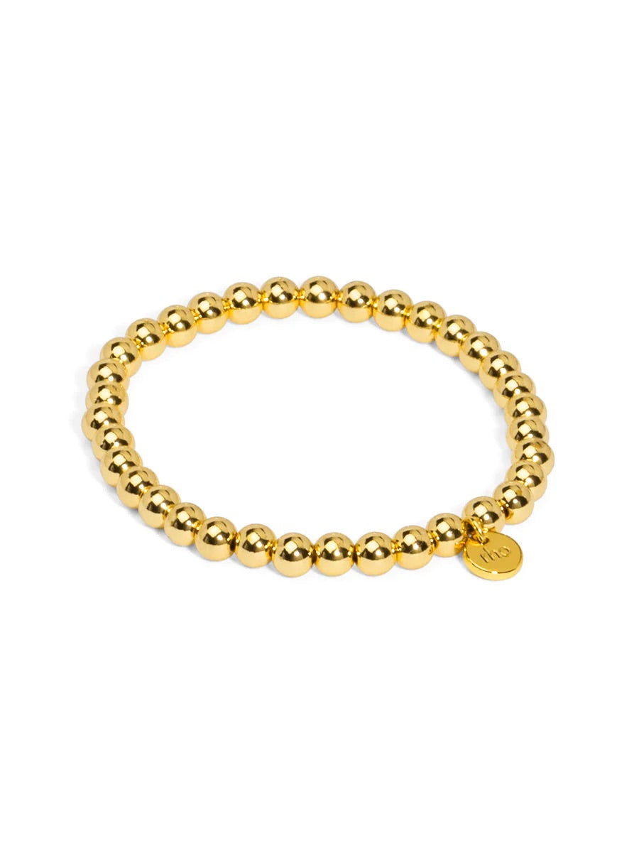 Barbara Katz Gold Beaded Stretch Bracelet