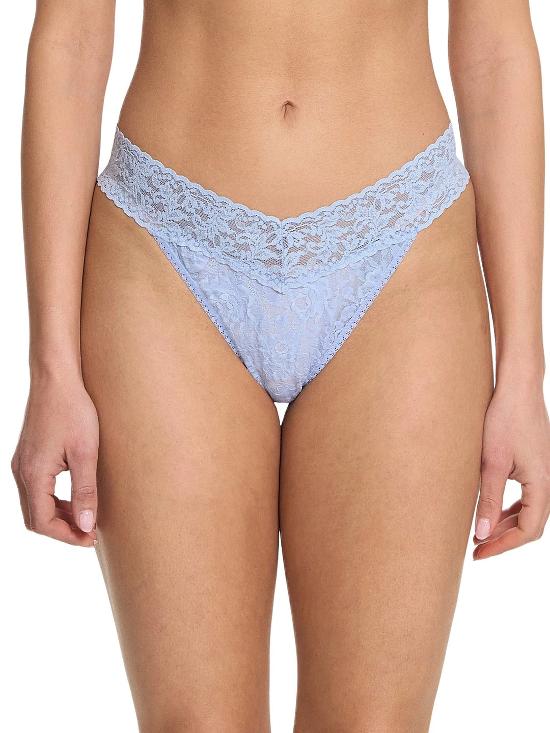 Hanky Panky Signature Lace Original Rise Thong Clarity Blue available at Barbara Katz