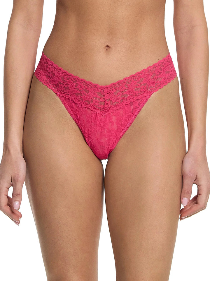 Hanky Panky Signature Lace Original Rise Thong Sweet Tart Pink available at Barbara Katz