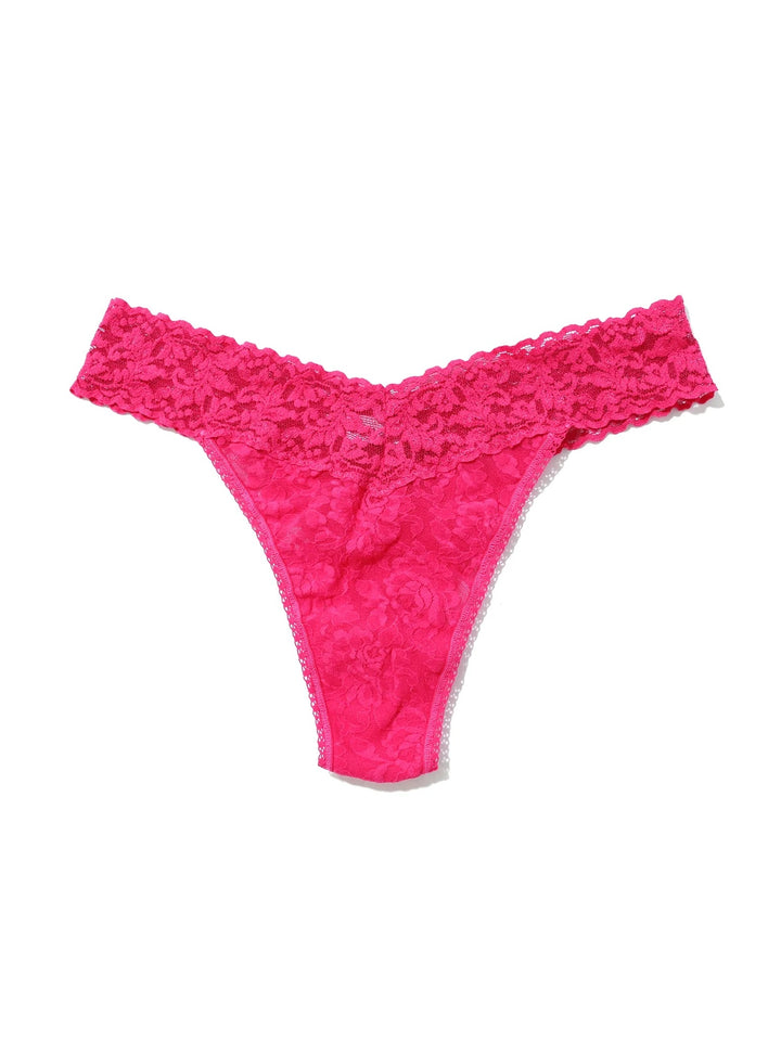 Hanky Panky Signature Lace Original Rise Thong Sweet Tart Pink available at Barbara Katz