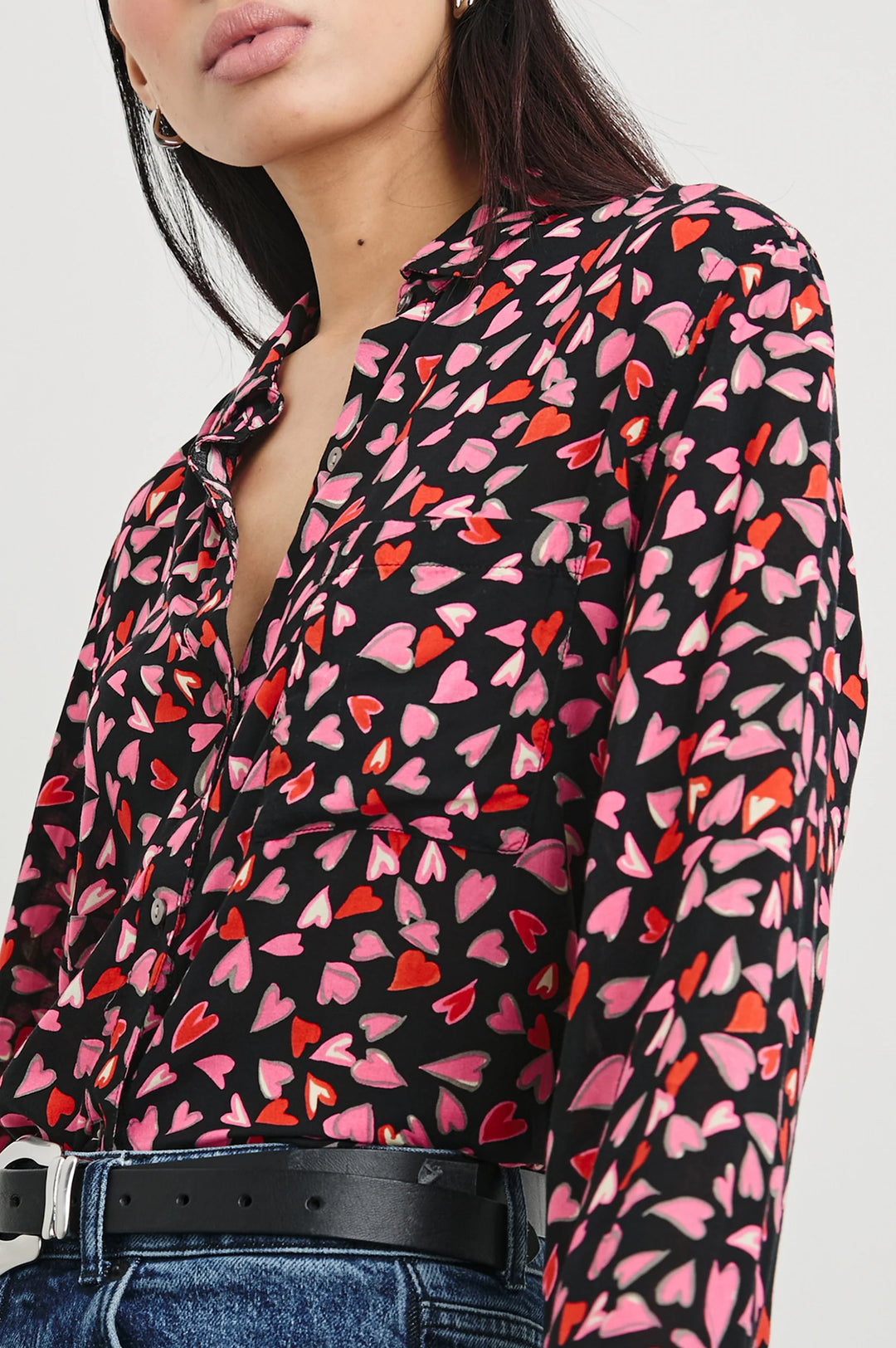 Rails Josephine Shirt in Love Struck print available at Barbara Katz