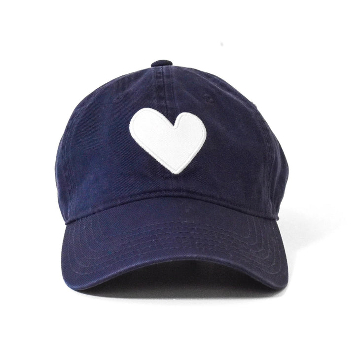 Kerri Rosenthal Baseball Hat Heart Patch in Indigo/White available at Barbara Katz