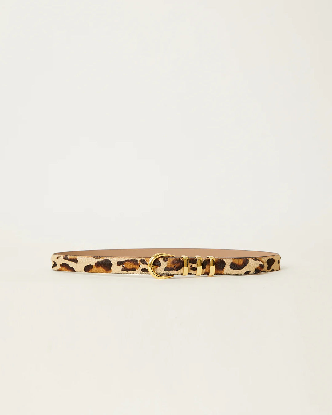 B-Low The Belt Kad Calf-Hair Leather Belt in Leopard Gold available at Barbara Katz