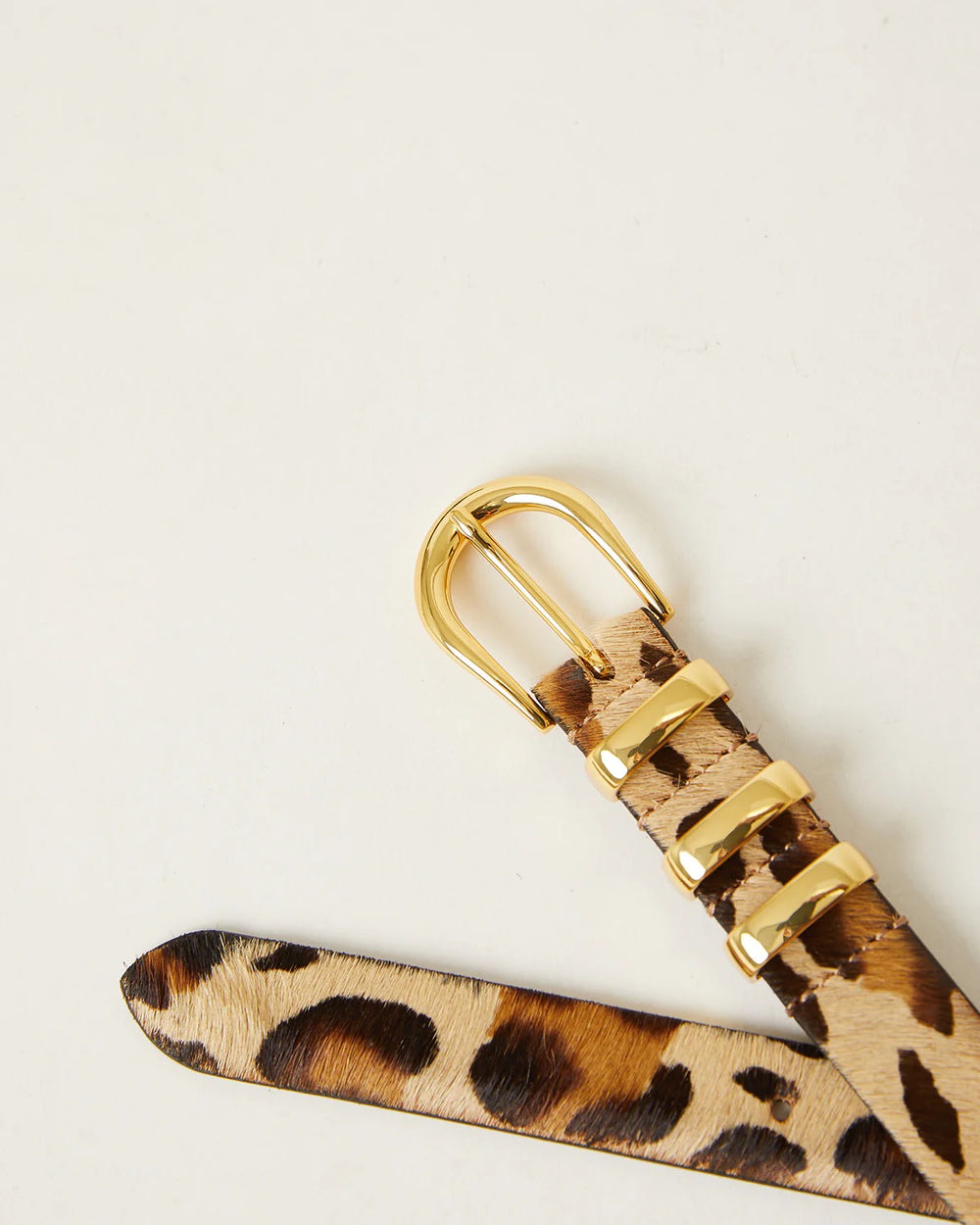 B-Low The Belt Kad Calf-Hair Belt in Leopard Gold available at Barbara Katz