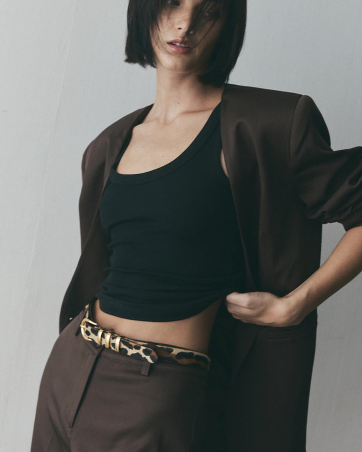 B-Low The Belt Kad Calf-Hair Belt in Leopard Gold available at Barbara Katz