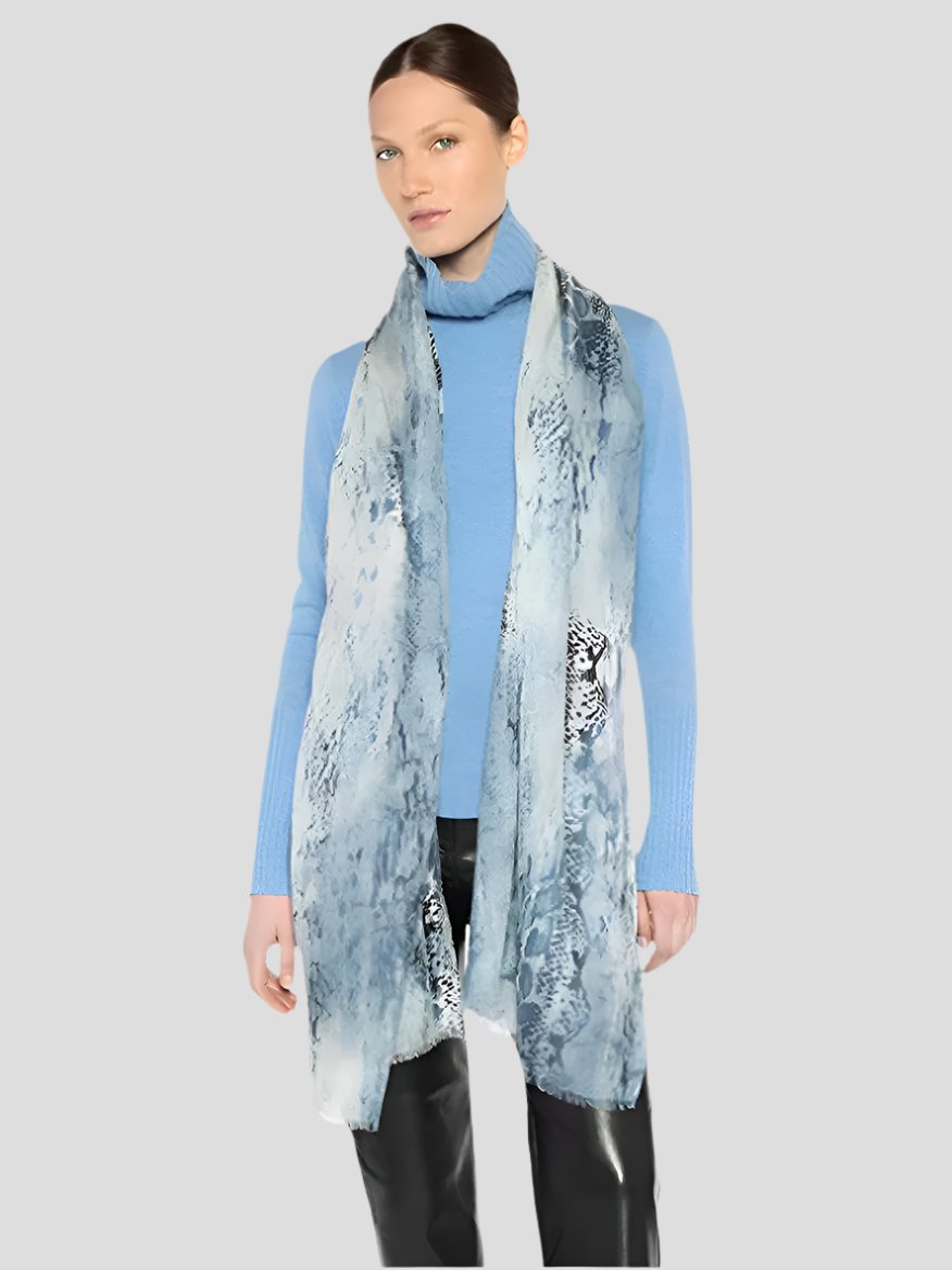 Kinross Cashmere Python Print Scarf in Como Multi available at Barbara Katz