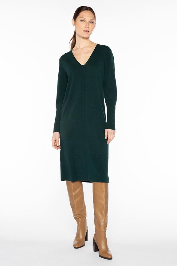 Kinross Cashmere Vee Neck Dress on Flannel