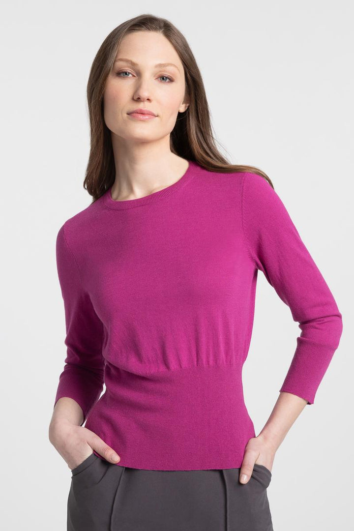 Kinross Cashmere Hi Rib Crew Sweater available at Barbara Katz