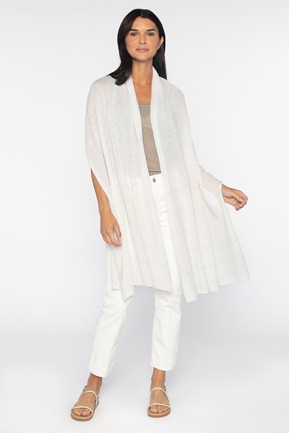 Kinross Cashmere Lurex Stripe Wrap available at Barbara Katz