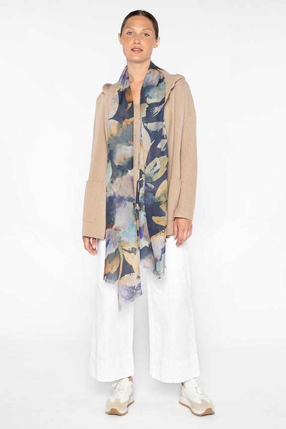 Kinross Moonlit Floral Print Scarf available at Barbara Katz