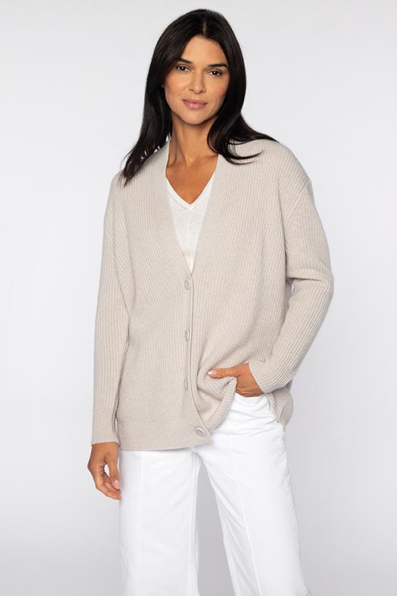 Kinross Cashmere Boyfriend Cable Cardigan available at Barbara Katz