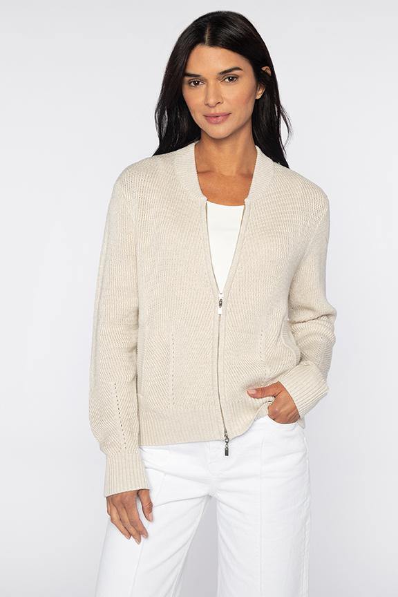 Kinross Zip Baseball Cardigan available at Barbara Katz