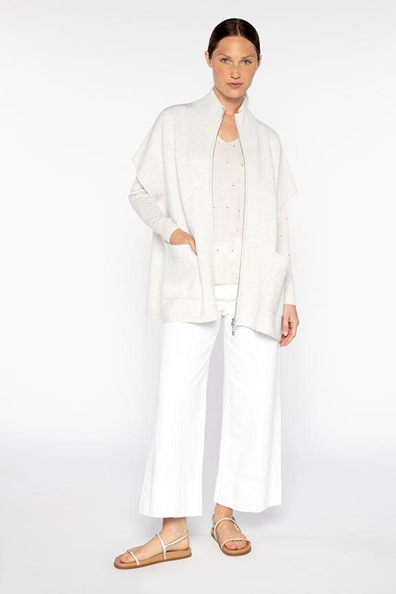 Kinross Sleeveless Zip Mock Cardigan available at Barbara Katz