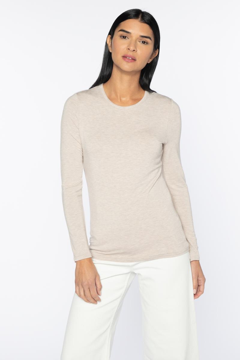 Kinross Bamboo Long Sleeve Crew - Bianco