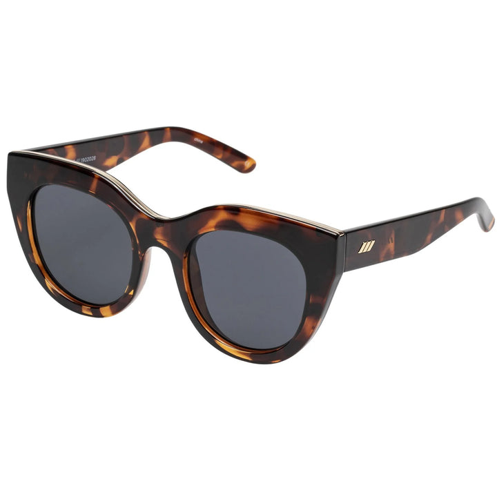 Le Specs Air Heart Sunglasses in Tort, fashionable sunnies with smoke mono lenses ideal for traveling