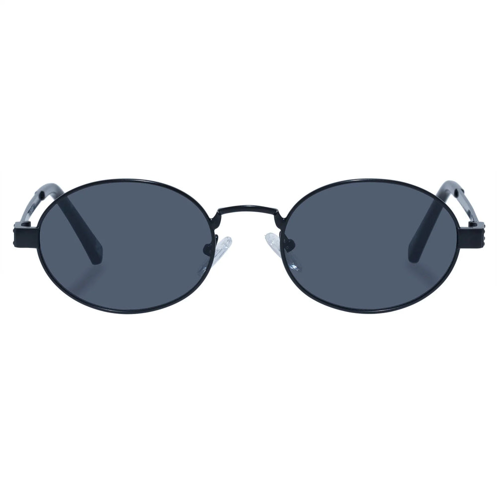 Le Specs Poseidon Deux Shades in Matte Black, oval frame sunnies, LSP2452416