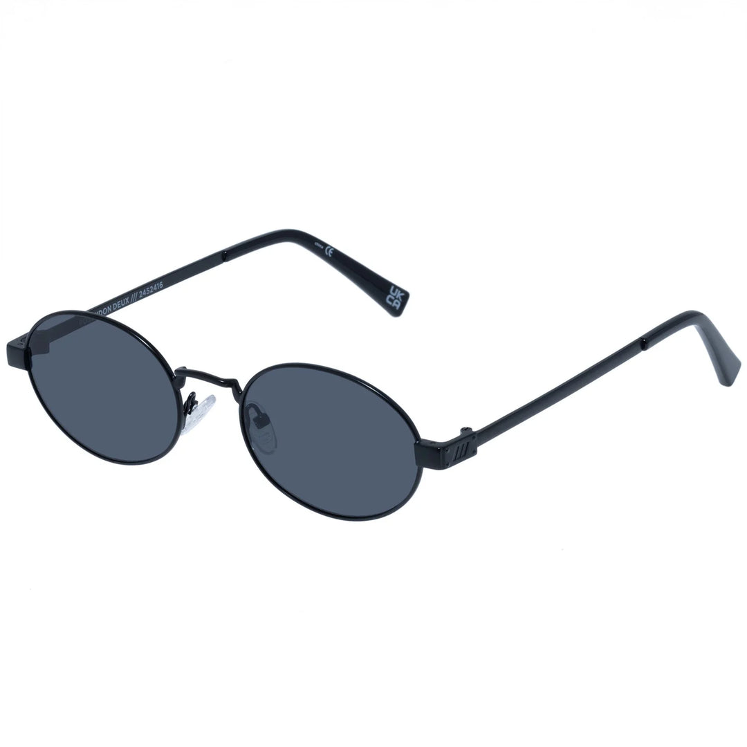 Le Specs Poseidon Deux Sunglasses in Matte Black, 90's inspired sunnies with smoke mono lenses