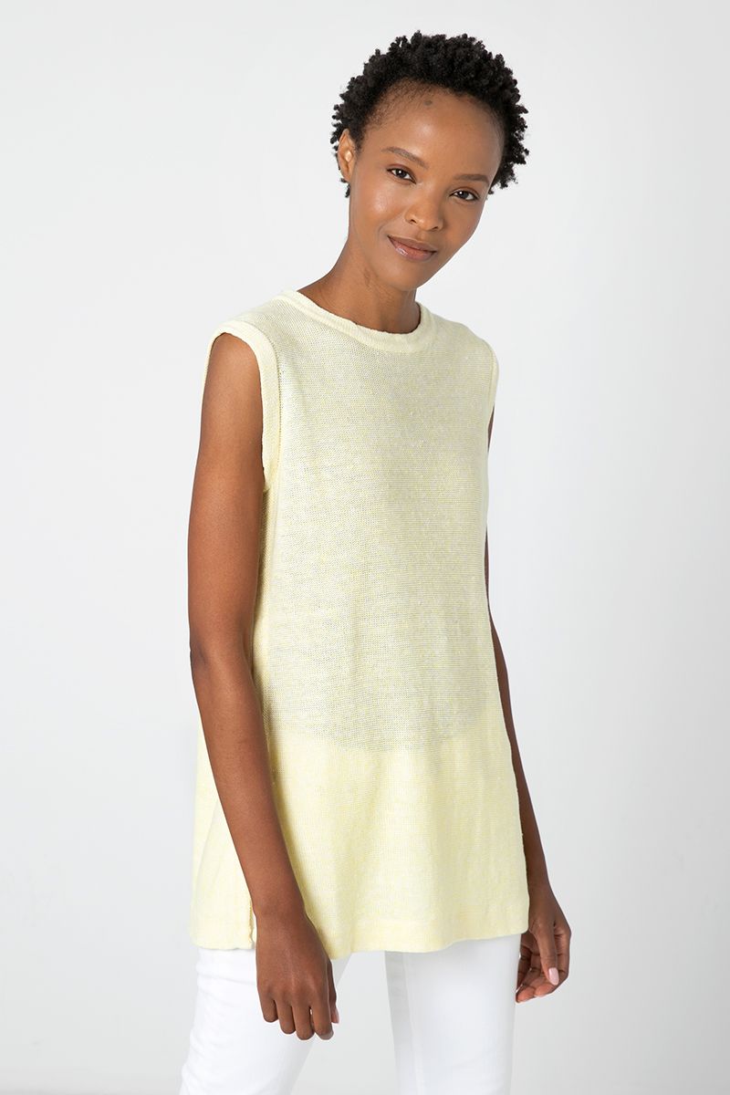 Kinross Boatneck Tank Top - Lemon Twist