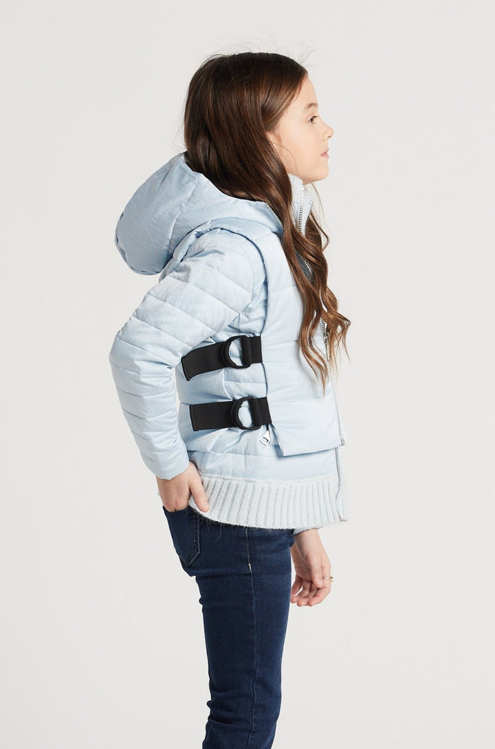 Lulu Light Weight Quilted Down Jacket w/ Knit Trim Details