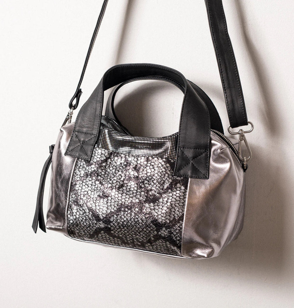 Daniella Lehavi Libi Small Satchel in Python Metallic available at Barbara Katz