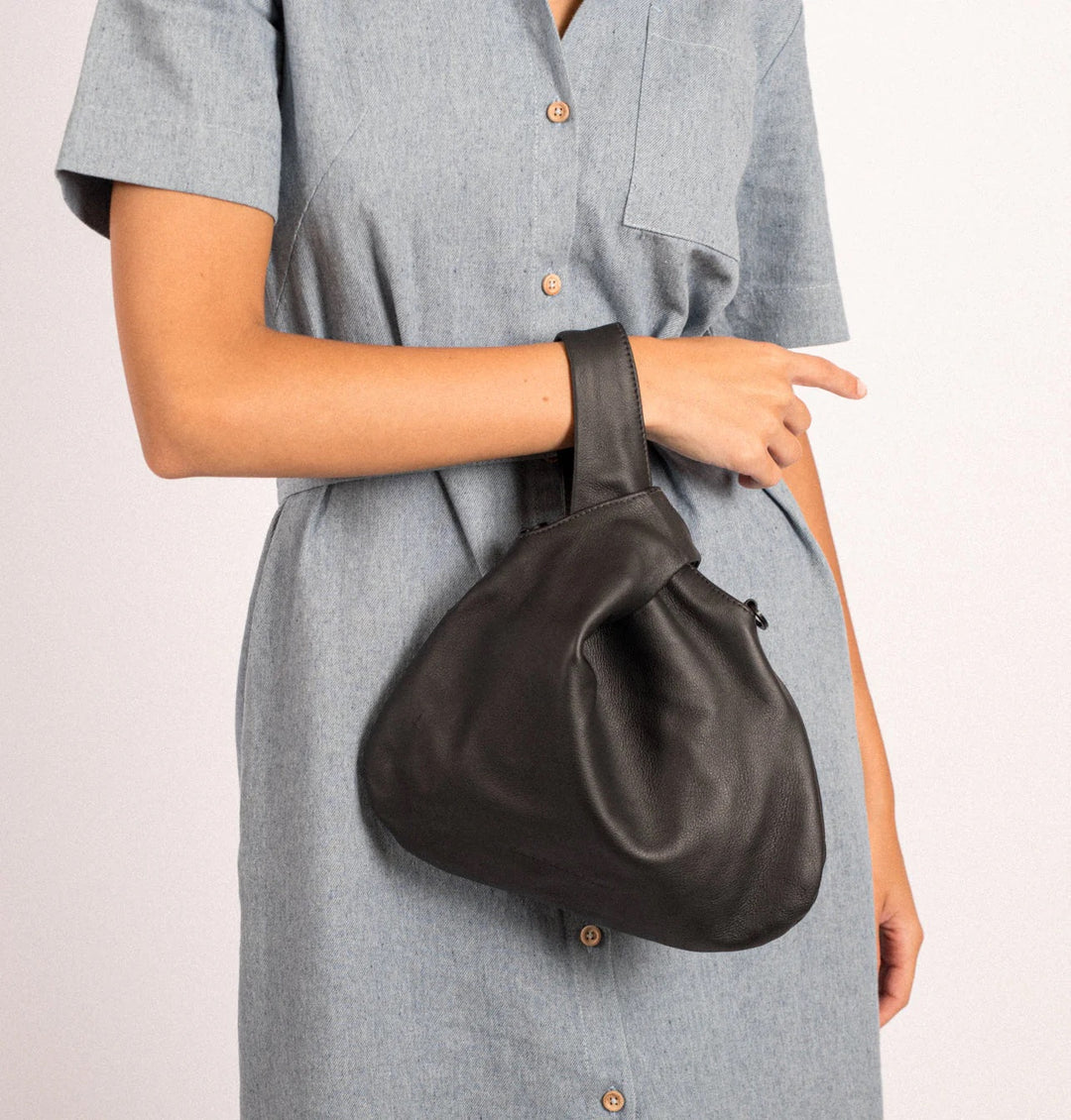 Daniella Lehavi Luna Crossbody Bag in Black Leather available at Barbara Katz