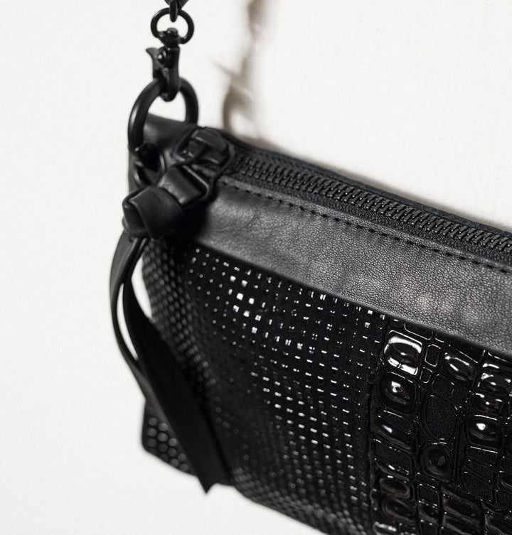 Daniella Lehavi Malika Clutch in Black Shimmer available at Barbara Katz