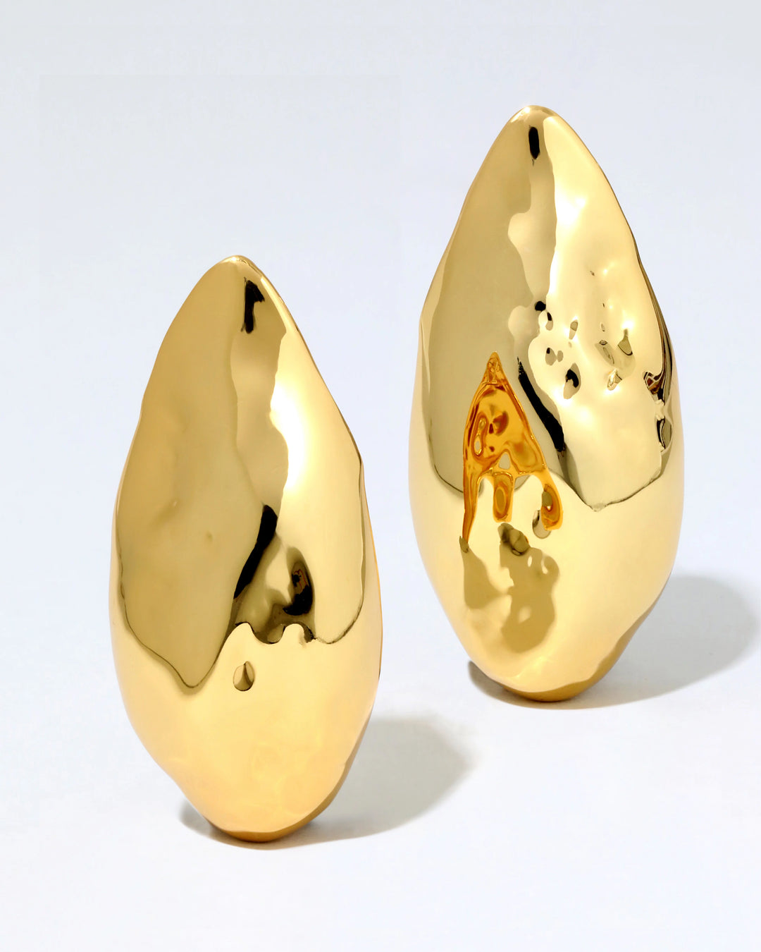 Alexis Bittar Molten Puffy Teardrop Post Earrings in Gold available at Barbara Katz