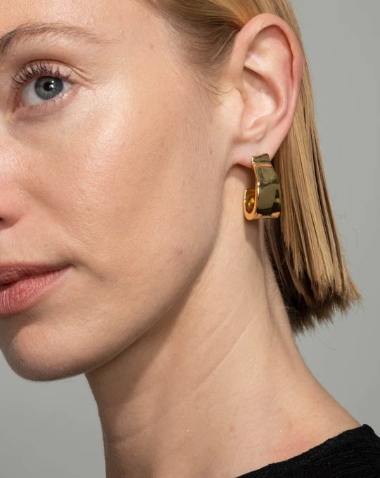 Alexis Bittar Molten Gold Ribbon Hoop Earring