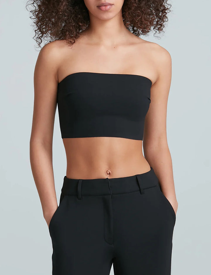 Commando Neoprene Tube Top in Black - front