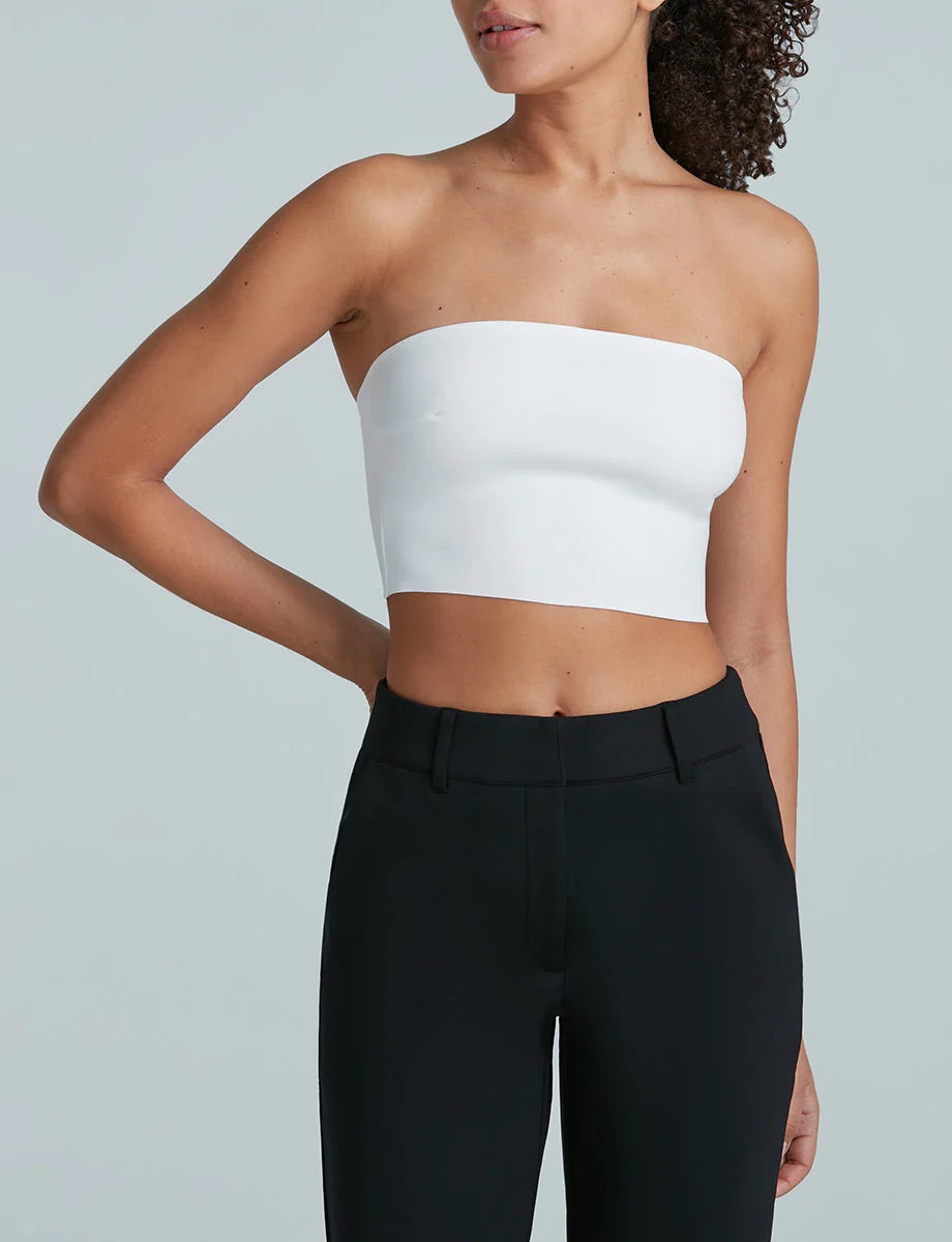 Commando Neoprene Tube Top in White - front