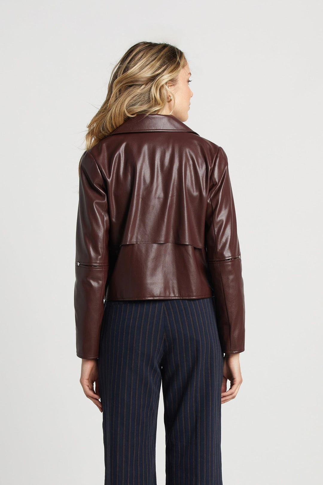 Adroit Atelier Ninon Short Vegan Leather Jacket - Chocolate