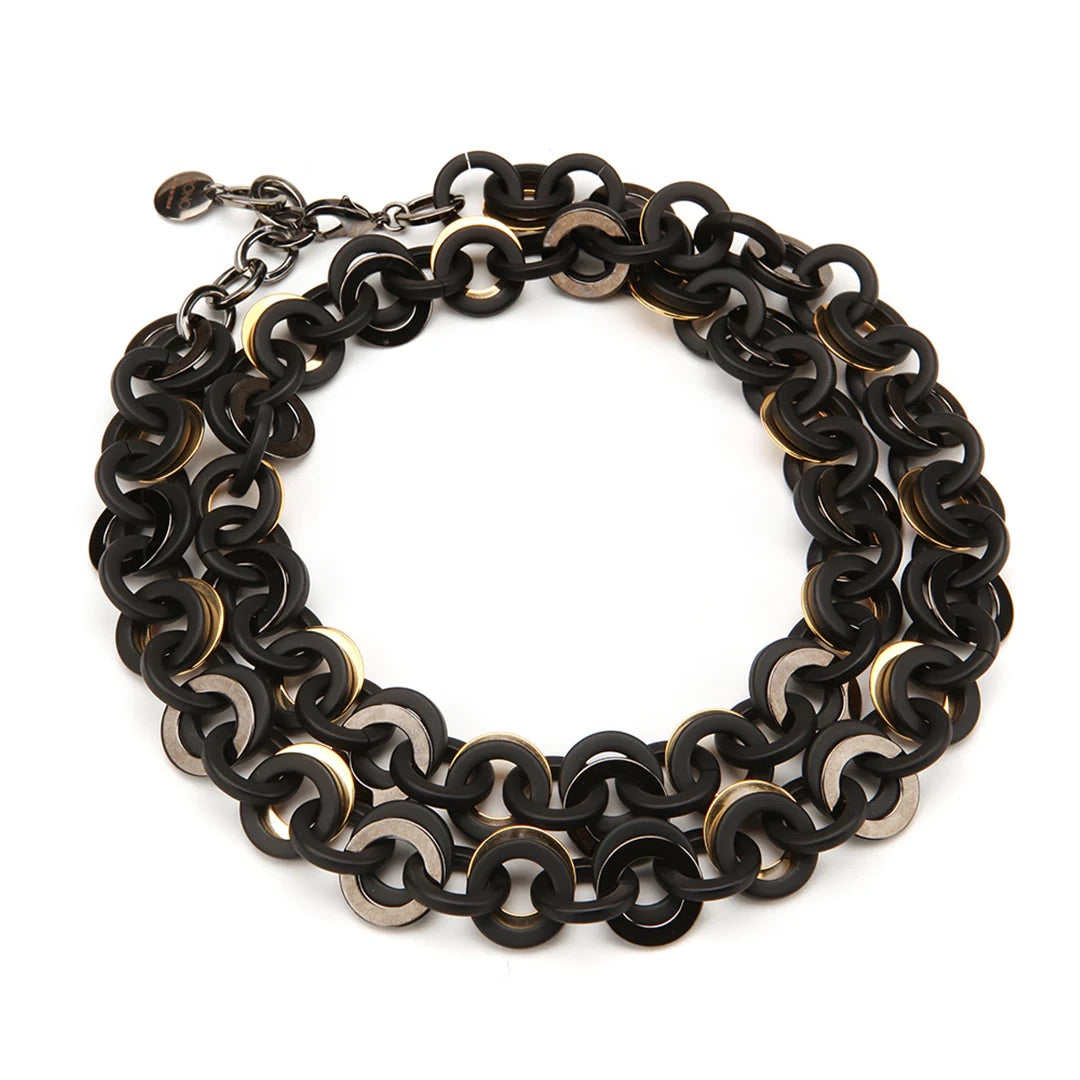 PONO Sea Chain Barile Necklace in Matte Black available at Barbara Katz