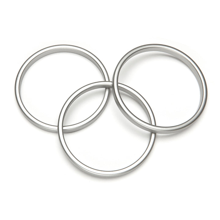 Pono Twiggy Barile Bangle Set of 3 Silver