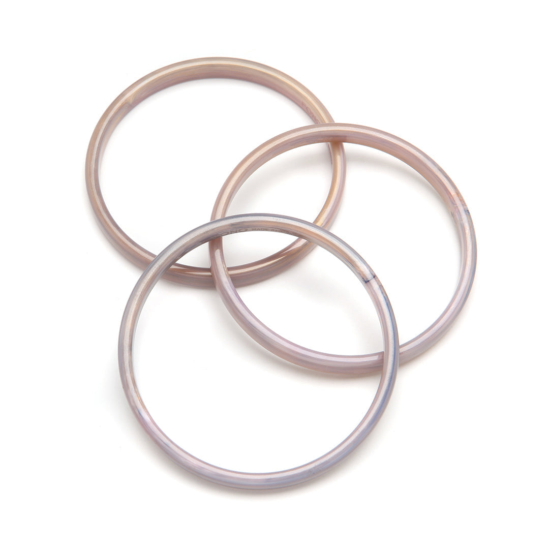 Pono Twiggy Bangle Set of 3 Pink Denim