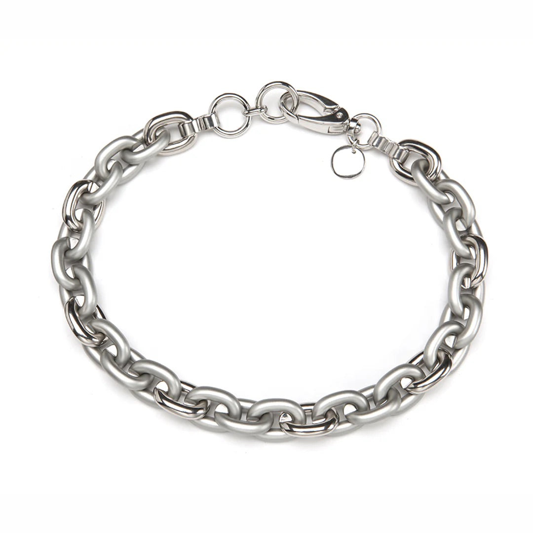 PONO Barile Mini Bike Chain Necklace in Silver available at Barbara Katz