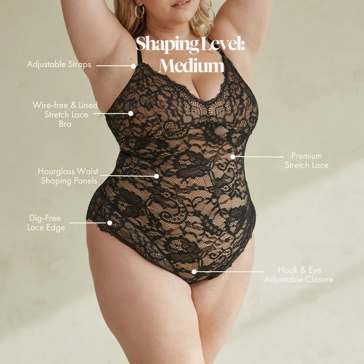 PINSY Shaping Lace Shapewear Bodysuit