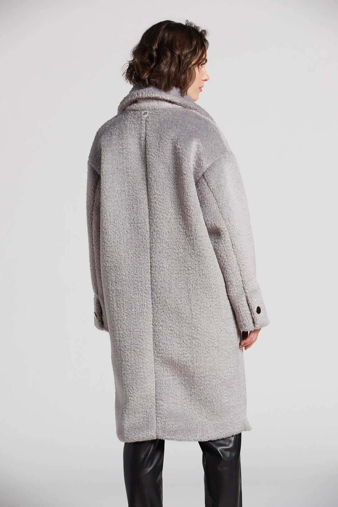 Adroit Atelier Polly Long Faux Fur Coat - Silver Grey available at Barbara Katz