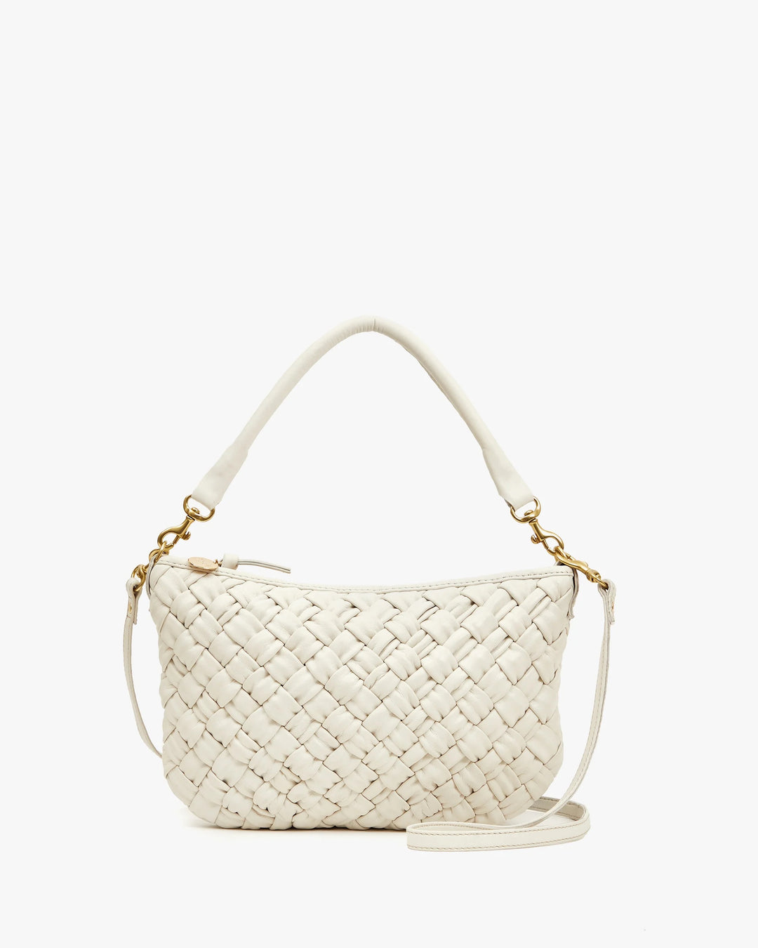 Clare V Petit Moyen Messenger Bag in Cream Puff Woven available at Barbara Katz