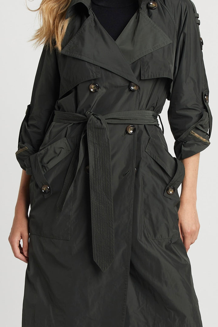 Adroit Atelier Raphael Trench Coat - Cilantro available at Barbara Katz