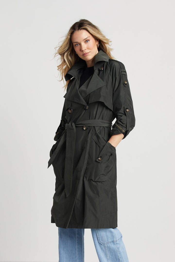 Adroit Atelier Raphael Trench Coat - Cilantro available at Barbara Katz