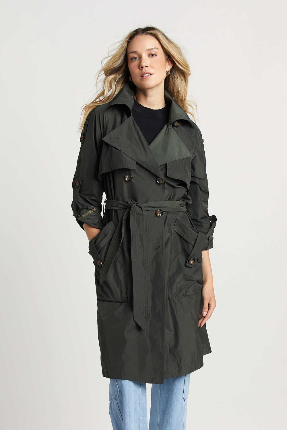 Adroit Atelier Raphael Trench Coat - Cilantro available at Barbara Katz