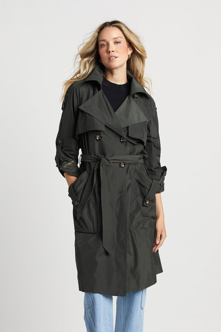 Adroit Atelier Raphael Trench Coat - Cilantro available at Barbara Katz