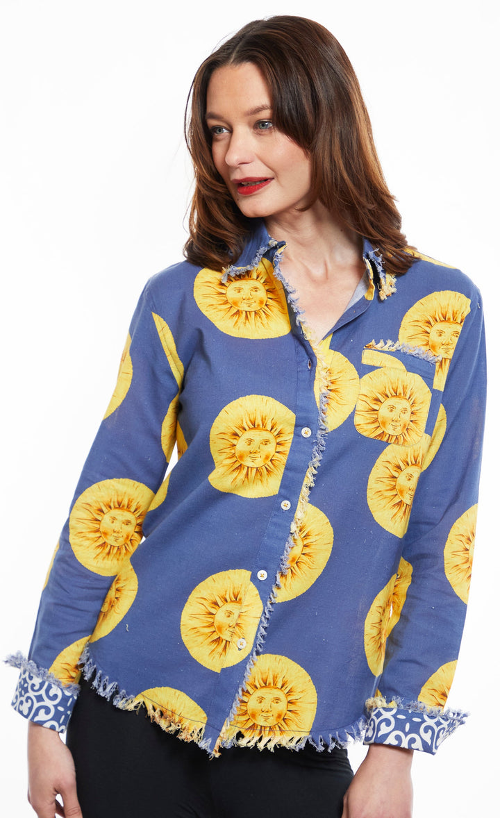 Cape Cod Tunic with a Blue Sunface XS / 4949-M603