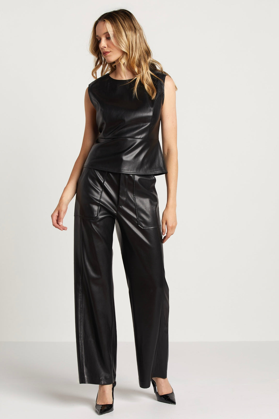 Adroit Atelier Spencer Vegan Leather Pants - Black