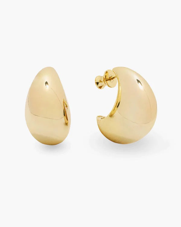 Melinda Maria 'She's So Smooth' Mama Teardrop Hoop Earrings in Gold available at Barbara Katz