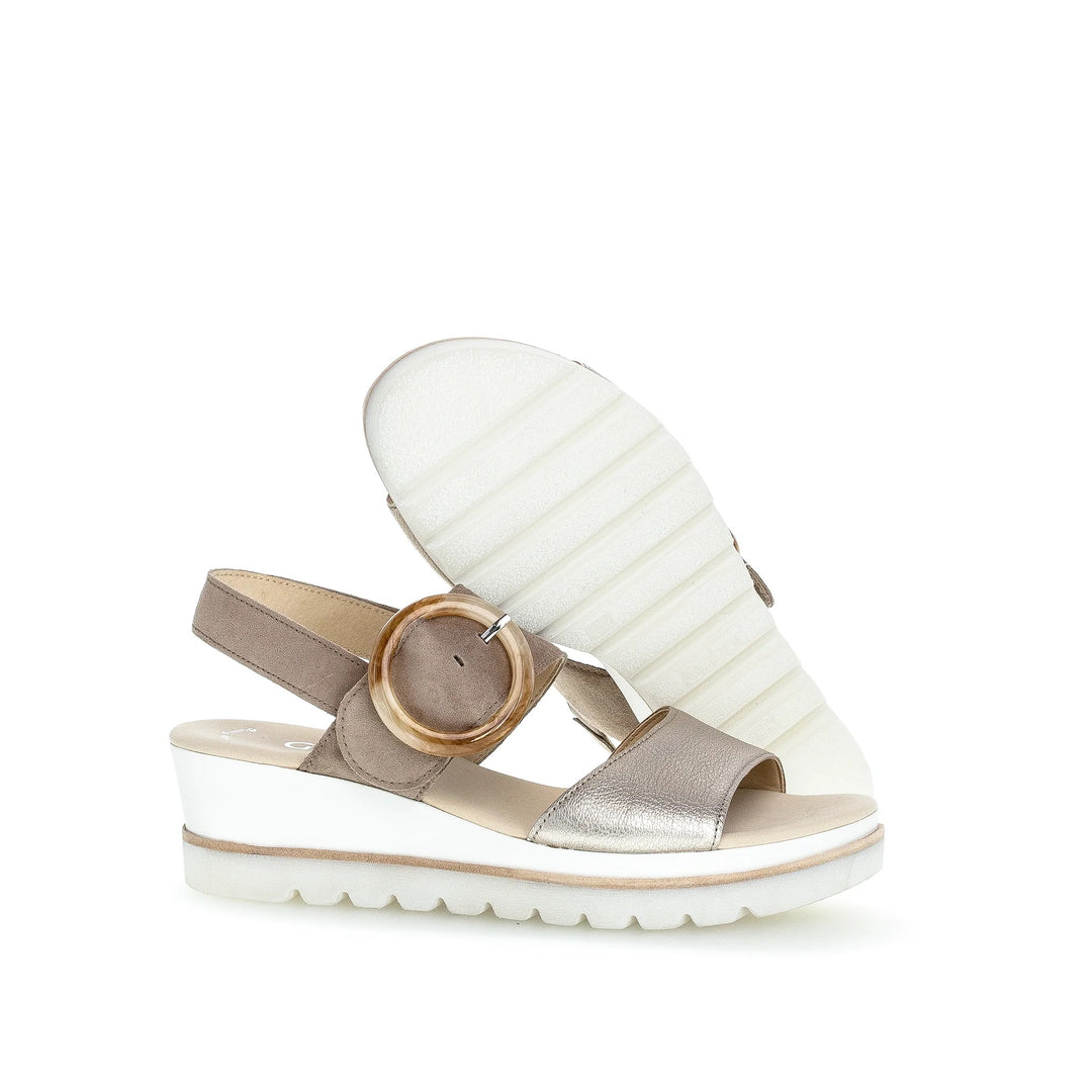 GABOR Slingback Platform Wedge Sandal - Puder