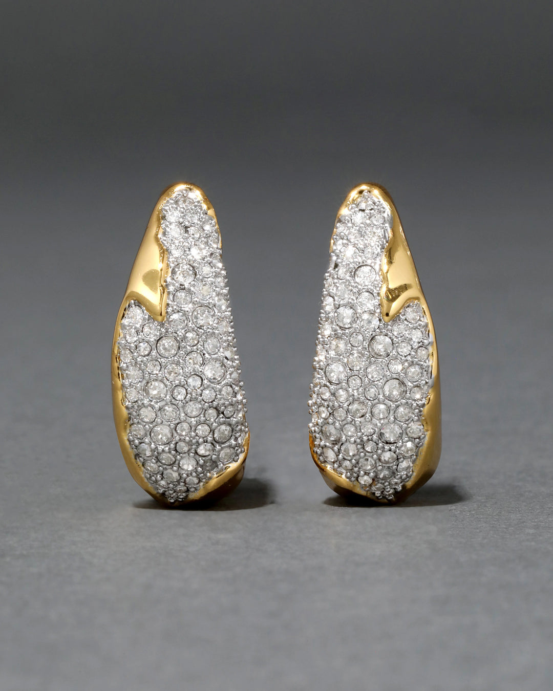 Alexis Bittar Gold Solanales Crystal Hoop Earrings available at Barbara Katz